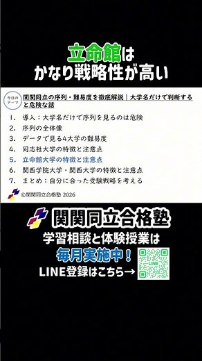関関同立の中での立命館の序列とは？#関関同立 #関西大学 #関西学院大学 #同志社大学 #立命館大学