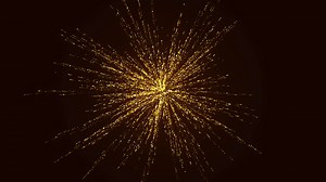 Explosion gold lights sparkles. Glowing light explodes.