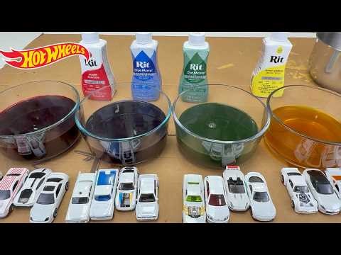 🤯DIY Hot Wheel Color Change with RIT Dye RED, BLUE, GREEN and YELLOW, amazing color transformation