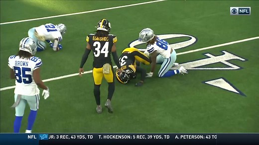 Sutton's peanut punch turns into Steelers turnover before halftime