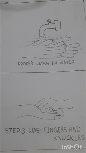 #hand wash poster drawing #easy poster drawing #hand wash drawing step by step for beginners