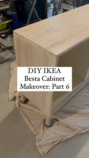 The IKEA Besta cabinet makeover is really coming along! Here is the big door update! I wasn’t sure how the doors would turn out using linen but I’m happy to report that I really like them! It was a risk that I’m glad I took! #ikeabesta #ikeabestå #ikeahack #ikeahacks #ikeahome #ikeahackers #tvstand #mediacabinet #shebuilds #girlswithpowertools #diy #diyhomeprojects #diyhomedecor #diylife #cabinetdoors