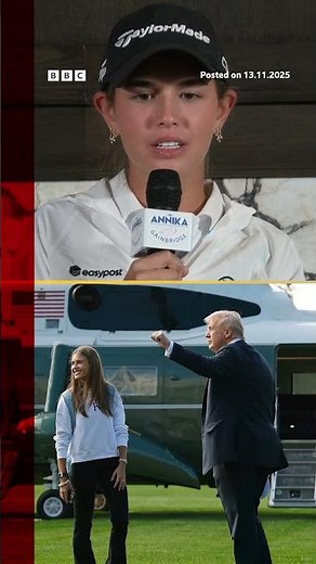 Kai Trump on playing golf with her US president grandpa. #Golf #KaiTrump #DonaldTrump #BBCNews