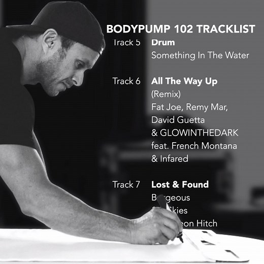 Every beat, every rep is part of the master plan for BODYPUMP 102. Check out the tracklist here. Does the music help you to hit every rep? | BODYPUMP