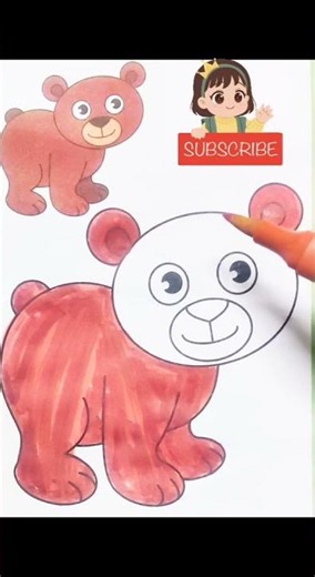 Cute Bear ASMR Coloring Diagram 🐻🎨 | Relaxing Coloring Page for Kids & Adults