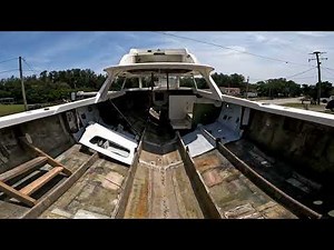 31 FLY BRIDGE Bertram THE BEFORE FULL Restoration VIDEO
