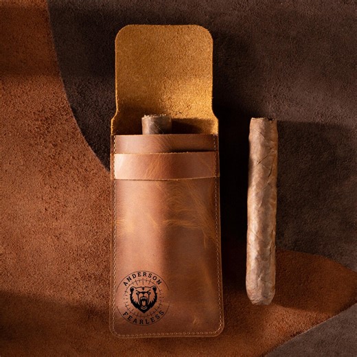 Personalized Leather 2 Cigars Case - Customized Leather Cigar Case Christmas Gift Gift for Him Gift for Husband Groomsmen Gift - Etsy