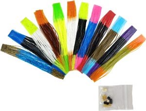 [Hot Item] Fishing Jig Mixed Colors DIY Silicone Skirts for Jig, Regular Skirt Collars Included Fly Tying Material Spinner Bait Skirt