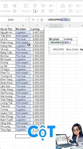 Hàm GROUPBY: "Khai tử" Pivot Table - Báo cáo tổng hợp trong 5 giây! | Hoa Excel Hacks
