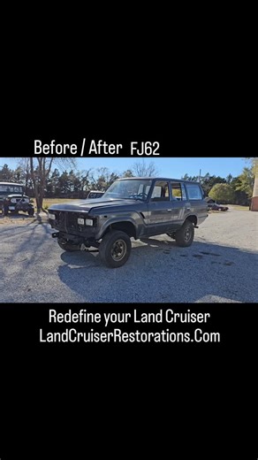 Before and after, another jaw‑dropping FJ62 transformation brought back to life by Land Cruiser Restorations. What began as a tired classic has been meticulously rebuilt from the ground up — every detail restored, every line refined, every finish perfected. From vintage grit to timeless glory, this complete restoration showcases the passion and craftsmanship that define our work. Another masterpiece added to the legacy of Land Cruisers built to endure. Every Land Cruiser tells a tale of trails c