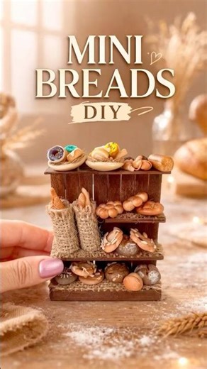 Mini Breads Display ✨ Tiny Bakery Setup (So Satisfying!) #linaevermore #minivera #diy