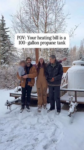 Living off-grid in Alaska means your heating system is a little different than most people’s. No monthly bill showing up in the mail - just a family trip to town when the tank runs low. This 100-gallon tank heats our cabin, Grampy’s cabin, our well shed and power shed. It heats our water, fuels our stove/oven and powers our dryer. When it’s -20°F outside, this propane literally helps keep us alive. Then at -40, we start to have problems. It turns to liquid at -44… I’ll tell that story another ti