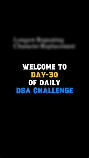The Jacked SDE on Instagram: "DAY 30 of DSA: Longest Repeating Character Replacement✅ . . . . #dsa #leetcode #datastructure #coding #softwareengineer"