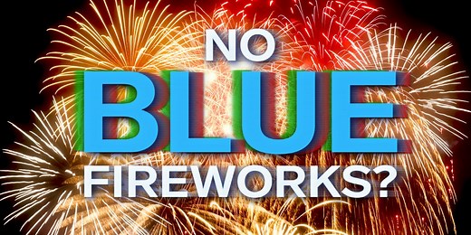 Why you're unlikely to see bright blue fireworks