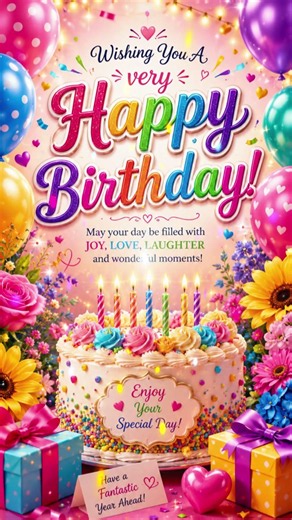🎉 Beautiful & Colorful Happy Birthday Wishes with Music | Best Birthday Greeting Video 🎂🎶
