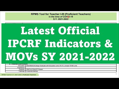 UPDATE: Official IPCRF Indicators & MOVs SY 2021-2022