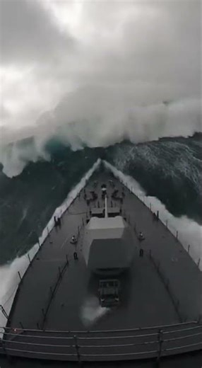 Navigating the Storm: A Destroyer's Fury #NavalPower #StormySeas