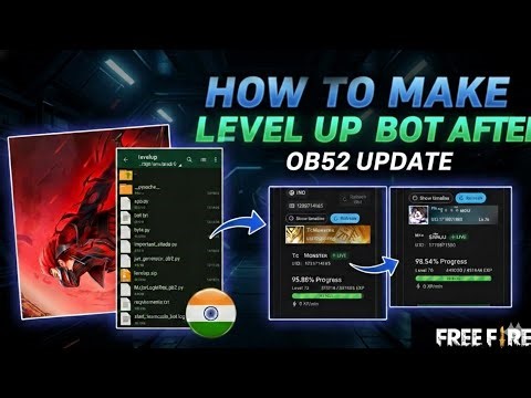 How to make level up bot free fire after OB52 UPDATE / free fire level up bot OB52 