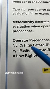 Part 24 Quick Topic Programming Principles And Algorithms / Precedence And Associativity In C