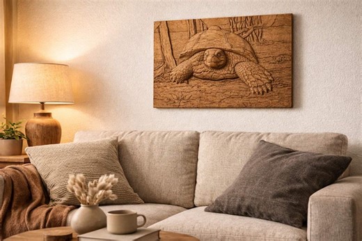 Hand Carved Wooden Turtle Wall Art | Solid Wood Relief Sculpture | Nature Animal Wood Carving | Rustic Home Decor Gift - Etsy
