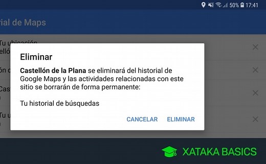 Cómo borrar el historial de búsquedas y de ubicaciones en Google Maps