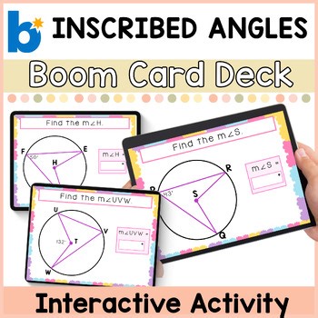 Inscribed Angles | Find the Missing Angle Measures | BOOM™ Cards Geometry