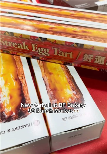 This one’s a long story… literally 🍀 Meet the Lucky Streak Egg Tart, our extra-long, one-of-a-kind pastry at BF Bakery at 99 Ranch Market. Crispy layers, golden custard, and plenty of good luck to go around. Because good things and GOOD LUCK are meant to be shared ✨ Available weekends only. #BFBakery #99RanchMarket #LuckyStreakEggTart #LongEggTart #LunarNewYear