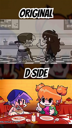 FNF SPAGHETTI CUTSCENE ORIGINAL VS D SIDE #fnf #fnfmod #animation #cutscene