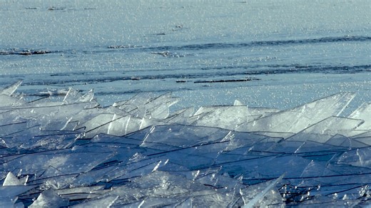 so cool when this happens ✨plate ice stacking up at the shore - mesmerizing | Lake Superior Photo