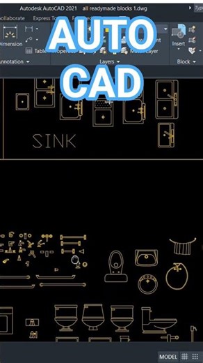 Toilet and kithen equipments 2D design in AutoCAD #electronic