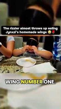 The rizzler almost throws up eating Jynxzi’s homemade wings 😭🌹