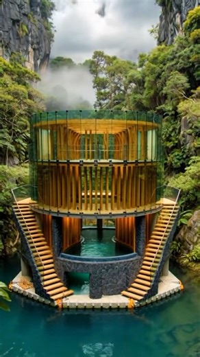 They Built a Luxury Villa Around a Jungle Lagoon 😳 #shorts