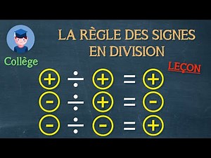 La règle des signes pour la division (leçon) - Collège - Petits Savants
