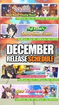 The December Schedule Just Dropped…Fuji kiseki Showtime, Libra Cup & MORE!