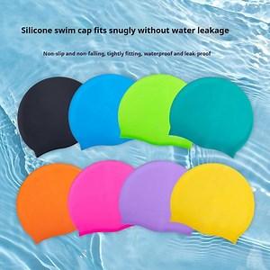 [Hot Item] Customized Swimming Hat Bathing Cap Fashion Universal Solid Color Silicone Swimming Cap