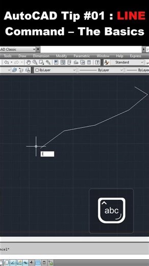 AutoCAD Commands 01: LINE Command – The Basics. #autocad #shorts #fast #engineering
