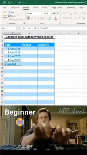 Generate dates without typing in excel 💯 #exceltutorial #exceltips #exceltricks #spreadsheets