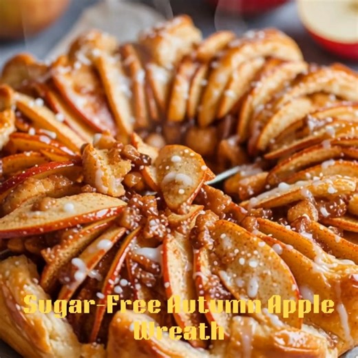 Sugar-Free Autumn Apple Wreath 🍎🍂 A stunning, cozy, fall-inspired pastry ring filled with warm cinnamon apples—fully sugar-free. 📝 Ingredients Wreath Dough 1 sheet sugar-free puff pastry (store-bought low-carb or homemade) 1 egg (for egg wash) Apple Filling 2 medium apples, peeled & diced 3 tbsp allulose 1 tbsp butter 1 tsp cinnamon ¼ tsp nutmeg ½ tsp vanilla extract 1 tbsp lemon juice Optional Glaze 3 tbsp powdered allulose 1 tsp almond milk 👩‍🍳 Steps to Create Preheat oven to 375°F. Line 