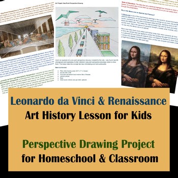Leonardo da Vinci Art History Lesson for Kids, One-Point Perspective Project