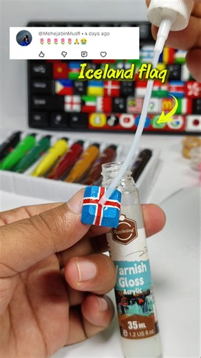 Painting Iceland Flag on Keyboard Keycap 🇮🇸 | Custom Keycap DIY #shorts