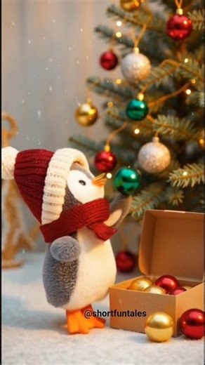 Penguin’s Cozy Christmas🥹🎄🐧✨ #penguin #cute #adorable