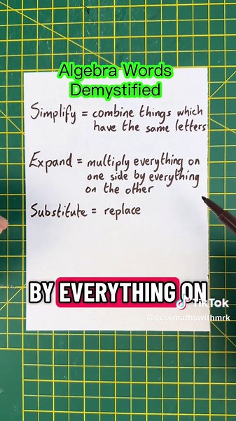 GCSE Maths: Algebra Words Demystified #gcsemaths #gcsemathsrevision #mathstok #algebra #gcsealgebra