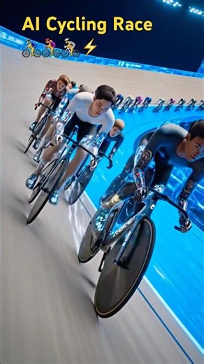 AI Cycling Race🚴🏻‍♂️🚴🏻🚴🏻‍♀️⚡️#shortsfeed #shorts #bycycle #cycling #racevideo