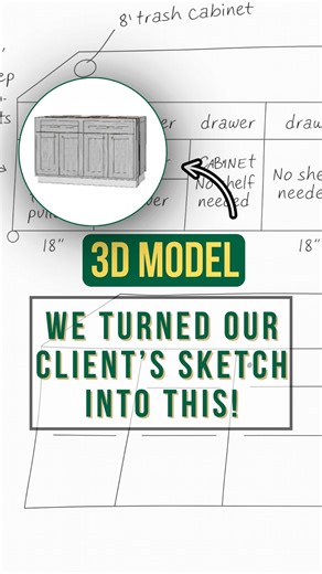 A client walked in with a paper sketch of their dream kitchen island and asked, “Can you build this?” Absolutely. 💯 But before anything gets cut, that hand drawing goes straight into Cabinet Vision — where it’s transformed into a precise, build-ready 3D model. Why we do it this way: ✅ Dial in exact proportions and details ✅ Eliminate guesswork from hand drawings ✅ See the island in 3D before it’s built ✅ Faster, cleaner, and far more accurate than pen and paper This step is where ideas turn int