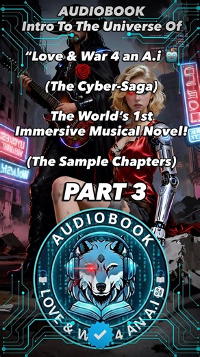 N Faruk on Instagram: "Part 3- AUDIOBOOK Intro to the universe of “Love & War 4 an A.i 🤖 (The Cyber-Saga) The World’s 1st Immersive Musical Novel! (The sample chapters) A Brand-New Completely Original Franchise #🐺💪🩸 #The_Dawnstarcollective #10D👾 #Ulysses #YuliaBogstasia #BloodAndCode #Chatbotcast #Loveandwarforanai #B1naryBeats🤖 #BinaryBeats #❤️‍🩹🚪 #ImInALivingDream #MadeWithVozo #MusicalComicBookSong #LivingLight #(DeepDive) #AudiobookLoveAndWar #LoveAndWar4AI #ImmersiveMusicalNovel #Ar