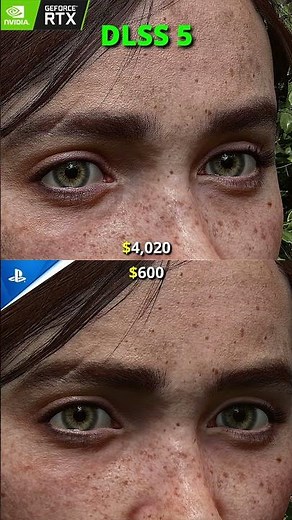 Skin Pores & Eyes (DLSS 5) | PS5 vs PC RTX 5080 | TLOU2 Graphics Comparison #shorts