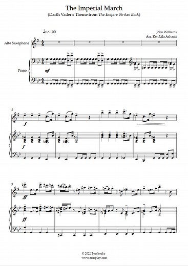 Star Wars - Imperial March (Alto Saxophone) (John Williams) - Saxophone Sheet Music