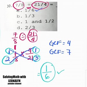 13K views · 786 reactions | Division of FRACTION 7/8 ÷ 21/4 a. 1/6 b....