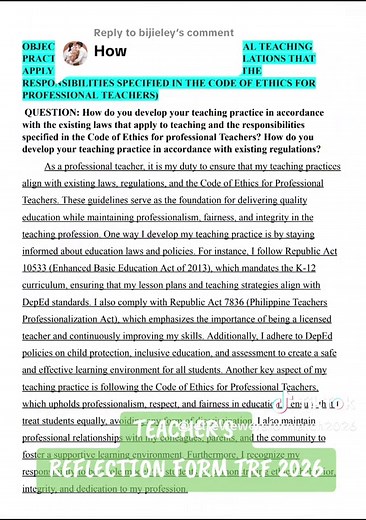 Effective Teacher's Reflection Form for 2026