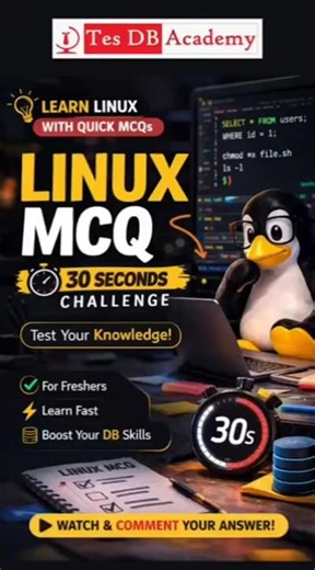 Linux 30 Seconds Challenge MCQ Questions 2 #linux #linuxcommands #linuxmcq